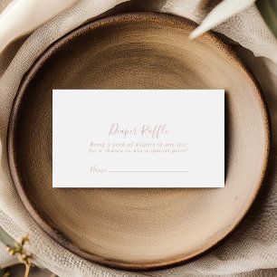 Cartão De Informações Bilhete de Rifa de Fraldas Minimalista em Rosa Dou