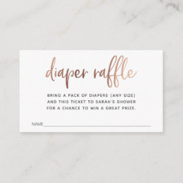 Cartão De Informações Bilhete de Rifa de Fraldas para Chá de Bebê
