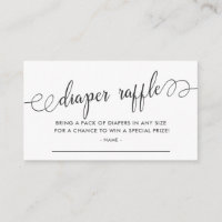 Bilhete de Rifa de Fraldas para Chá de Bebê