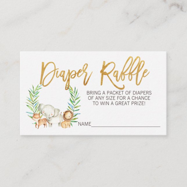 Cartão De Informações Bilhete de salva-fralda selvagem de um safari (Frente)