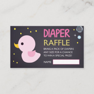 Cartão De Informações Bilhete Ducky de borracha do Raffle da fralda do