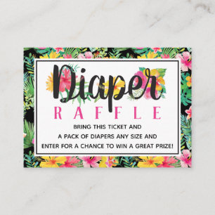 Cartão De Informações Bilhete Tropical de Luau Fralda Raffle, BOHO