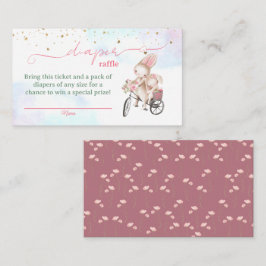 Cartão De Informações Bilhetes de Fralda de Chá de fraldas de Bunny Girl