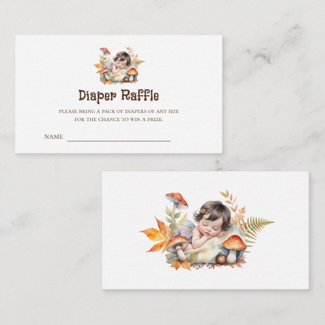 Cartão De Informações Bilhetes de Fralda de Fada de Madeira de Raffle (Frente/Verso)