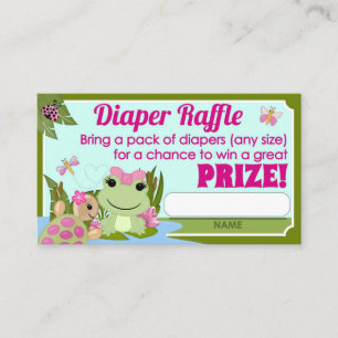 Cartão De Informações Bilhetes de Fralda de Hippity Sapo GIRL Raffle