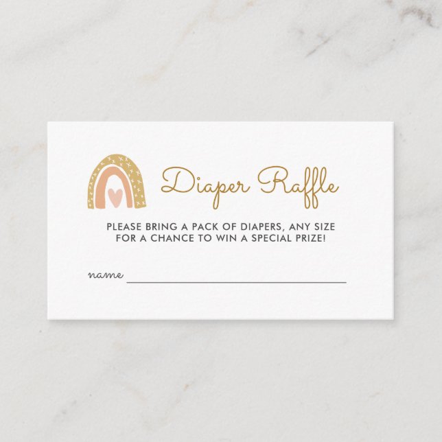 Cartão De Informações Bilhetes de Fralda do Arco-Íris Terrestre Raffle (Frente)