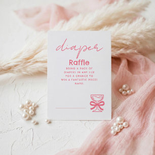 Cartão De Informações Bilhetes de rifa de fralda Champagne Pink Whimsica