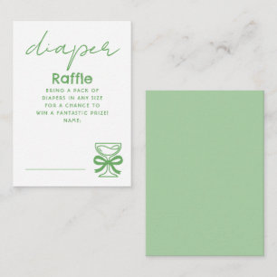 Cartão De Informações Bilhetes de rifa de fralda Champagne Verde Caprich