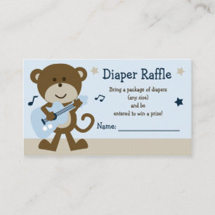 Cartão De Informações Bilhetes de rifa de fraldas Adorable Monkey Rocker