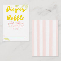 Bilhetes de rifa de fraldas amarelas e rosas para