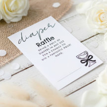 Bilhetes de rifa de fraldas com champanhe capricho