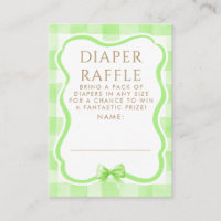 Bilhetes de Rifa de Fraldas com Laço Verde para Ch