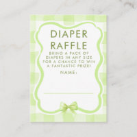 Bilhetes de Rifa de Fraldas com Laço Verde para Ch