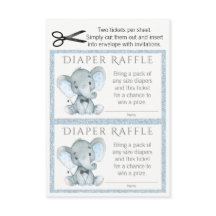 Bilhetes de Rifa de Fraldas de Elefante Menino