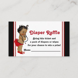 Cartão De Informações Bilhetes de rifa de fraldas de joaninha Afro-Ameri
