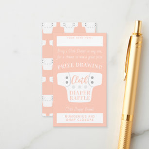 Cartão De Informações Bilhetes de rifa de fraldas de pano para chá de be