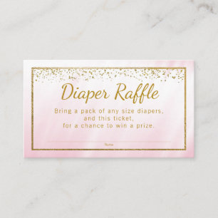 Cartão De Informações Bilhetes de Rifa de Fraldas Meninas Brilho Dourado