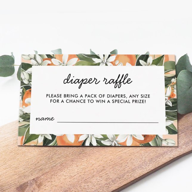 Cartão De Informações Bilhetes de rifa de fraldas para chá de bebê Littl (Criador carregado)