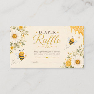 Cartão De Informações Bilhetes de Rifa de Fraldas Sweet Honey Bee Baby B