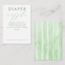 Bilhetes de Rifa de Fraldas Verde Branco para Chá 