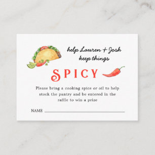 Cartão De Informações Bilhetes de rifa para chá de noiva Taco Enclosure
