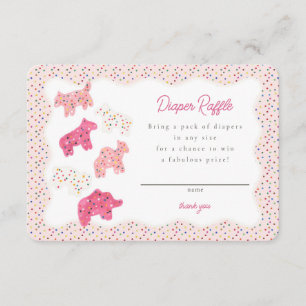 Cartão De Informações Biscoitos Animais com Glacê Rosa - Cartela de Rifa