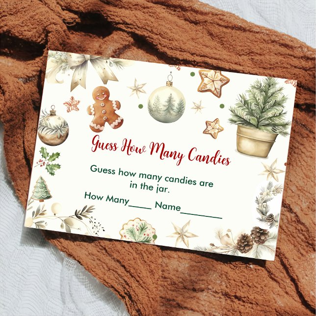 Cartão De Informações Biscoitos de Natal O Papai Noel Adivinha Quantos D (Criador carregado)