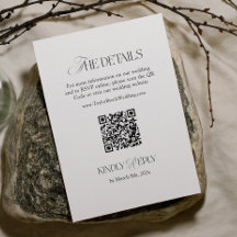 Black and White Wedding Details Qr Code