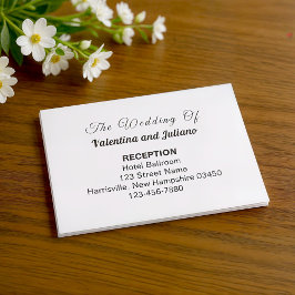 Cartão De Informações Black and White Wedding Reception Enclosure Card