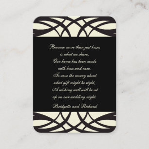 Cartão De Informações Black Cream Art Deco Wishing Good Cards