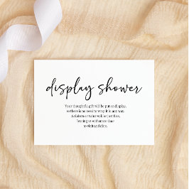 Cartão De Informações Black Modern Simple Script Display Baby Shower