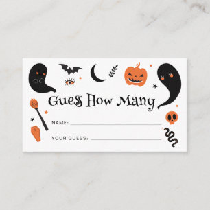 Cartão De Informações Black Orange Halloween Adivinha Quantos