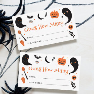 Cartão De Informações Black Orange Halloween Adivinhe Quantos 