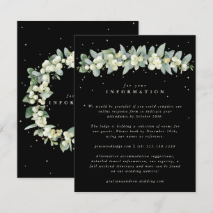 Cartão De Informações Black Snowberry+Eucalyptus Garland Informações de