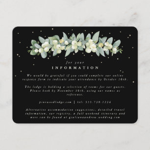 Cartão De Informações Black Snowberry+Eucalyptus Garland Informações de 