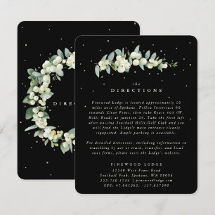 Cartão De Informações Black Snowberry+Eucalyptus Stem WedDirections
