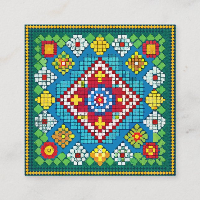 Cartão De Informações Bloomers do Granny Square (Frente)