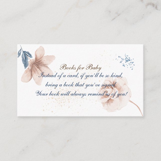 Cartão De Informações Blooms Whimsical: Elegante Chá de fraldas de Aquar (Frente)