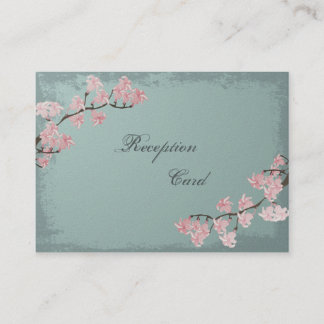 Cartão De Informações Blossom Elegante De Cereja Teal Elegante De Placa