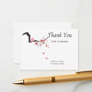 Cartão De Informações Blossom Thank You Note | Editable Wedding Thank Yo