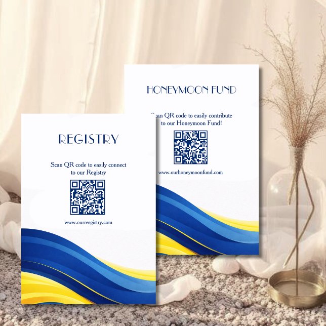 Cartão De Informações Blue and Yellow Registry & Honeymoon Fund (Blue and Yellow Registry & Honeymoon Fund Enclosure Card )