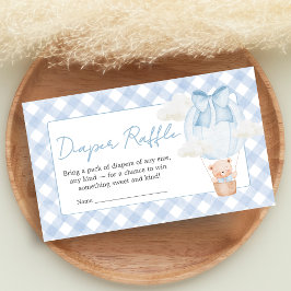 Cartão De Informações Blue Bear Bearly Wait Baby Shower Diaper Raffle