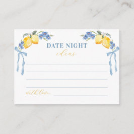 Cartão De Informações Blue Bow Lemon Italian Date Night Ideas