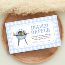 Blue Burger BBQ Baby Shower Diaper Raffle