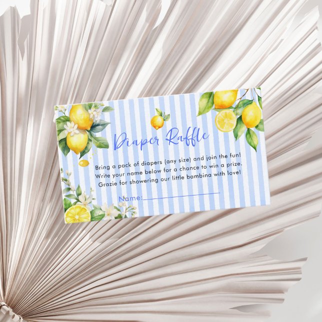 Cartão De Informações Blue Citrus Lemon Ciao Baby Diaper Raffle Card (Blue Citrus lemons Ciao Baby Diaper Raffle card)
