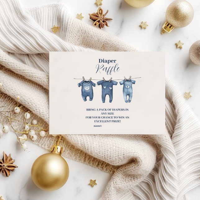 Cartão De Informações Blue Clothesline Diapper Raffle (Criador carregado)