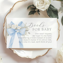 Cartão De Informações Blue Coquette Bow Books for baby