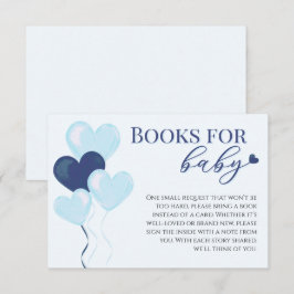 Cartão De Informações Blue Hearts Boy Baby Shower Books For Baby