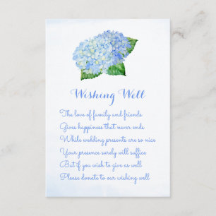 Cartão De Informações Blue Hydrangea Weding Wishing Cards