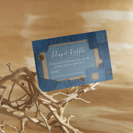 Cartão De Informações Blue Jean Baby Diaper Raffle Baby Shower